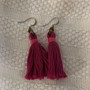 Elegant Pink Tassel Earrings